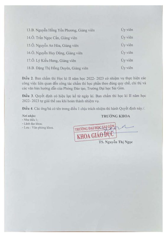 Khoa Giáo dục – Trường Đại học Sài Gòn