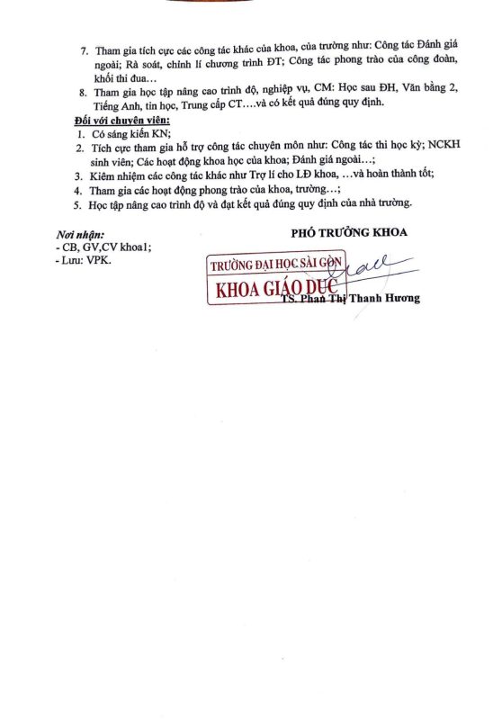 Khoa Giáo dục – Trường Đại học Sài Gòn